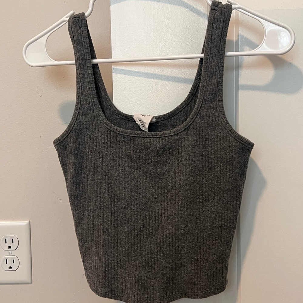 Charcoal Ribbed Women's Tank Top